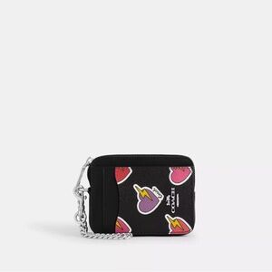 Coach Zip Card Case With Heart Bolt Print
CW453 Black